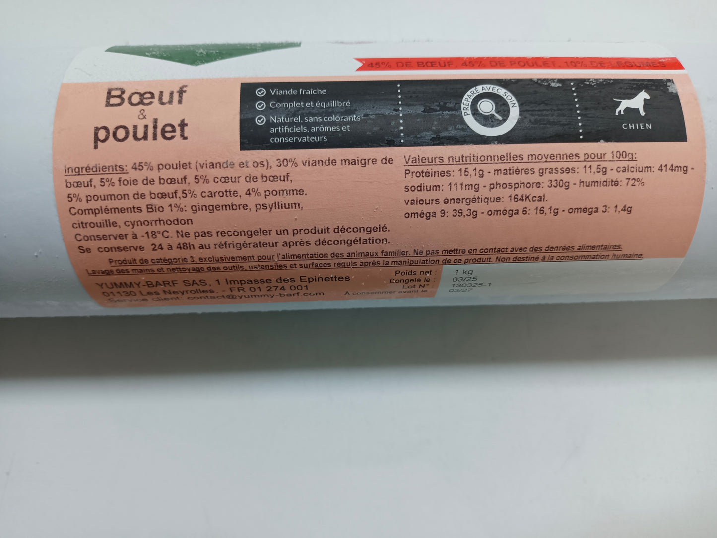 Mix bœuf poulet 1kg